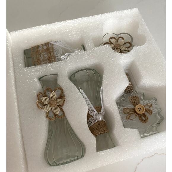 Amazon Glass Vases 10 Pack with Lace Coquette - Picture 4 of 4